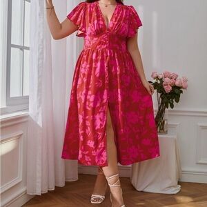 NWT - Elegant Pink Floral Dress